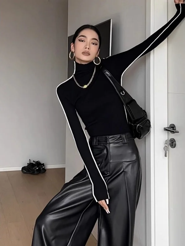 Ele Bla High Collar Knitted Sweater Women's Spring Cold Tone Long Sve Slim Fit Inner Wear Base Top Faionable Frenc...
Ele Bla High Collar Knitted Sweater Women's Spring Cold Tone Long Sve Slim Fit Inner Wear Base Top Faionable Frenc...