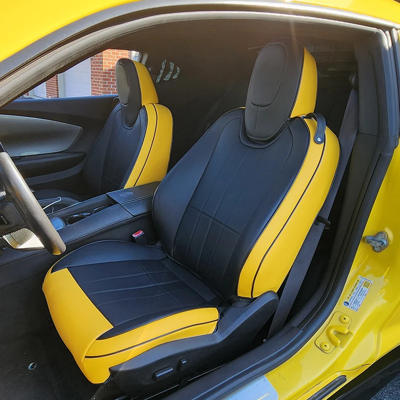Чехлы на автомобильные сиденья Custom Fit для Chevrolet Camaro, полный комплект из кожи наппа для Chevy 2010-2015, 5th Camaro, полностью покрытые
Чехлы на автомобильные сиденья Custom Fit для Chevrolet Camaro, полный комплект из кожи наппа для Chevy 2010-2015, 5th Camaro, полностью покрытые