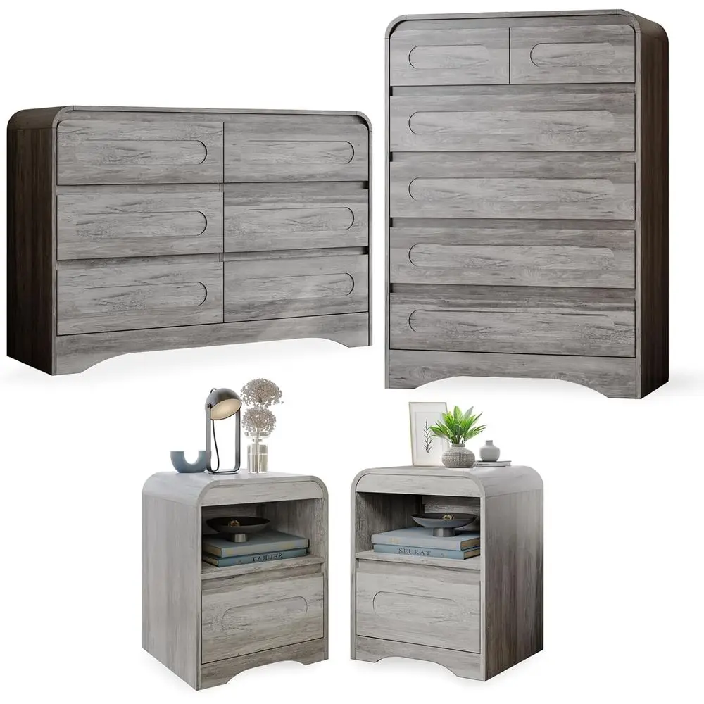 4 Pcs Bedroom Set, Drer and Nightstand Sets, ern Wooden Tall 6 Der Drers, Wide 6 Ders Drer & Night Stand Set o 2 or Bedroom, Gre
4 Pcs Bedroom Set, Drer and Nightstand Sets, ern Wooden Tall 6 Der Drers, Wide 6 Ders Drer & Night Stand Set o 2 or Bedroom, Gre