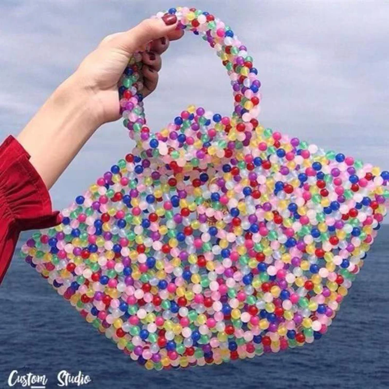 Colorful Beaded Vegetable Basket Hollow luxury brand designer bags customized Hollow Ring Handmade handle women's wallet purses
Colorful Beaded Vegetable Basket Hollow luxury brand designer bags customized Hollow Ring Handmade handle women's wallet purses