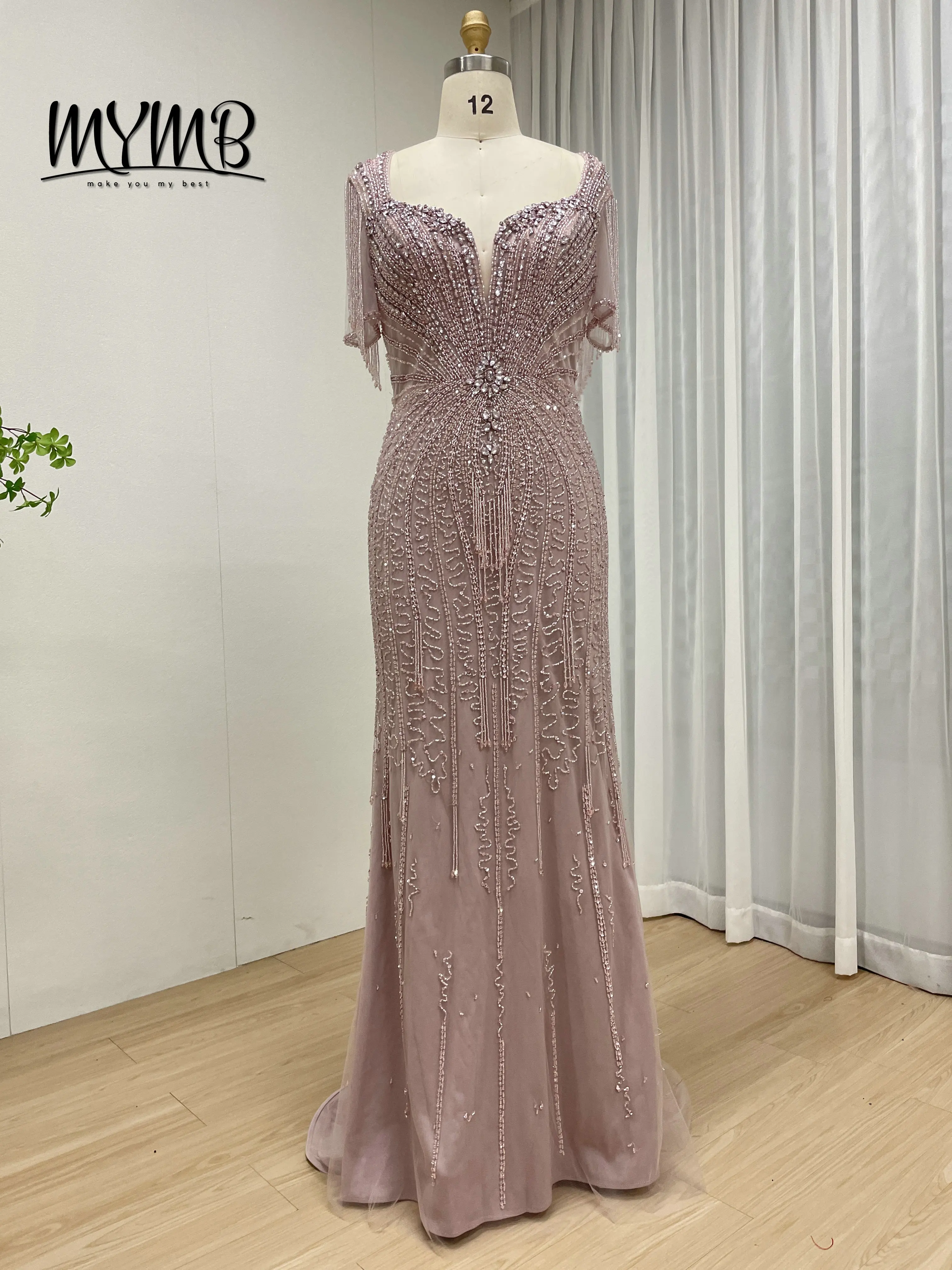 MYMB Elegant Embroidered Mermaid Dresses With Ornate Beadwork Flattering V Neck Mesh Sleeves for Wedding Evening Party MB40343-2
MYMB Elegant Embroidered Mermaid Dresses With Ornate Beadwork Flattering V Neck Mesh Sleeves for Wedding Evening Party MB40343-2