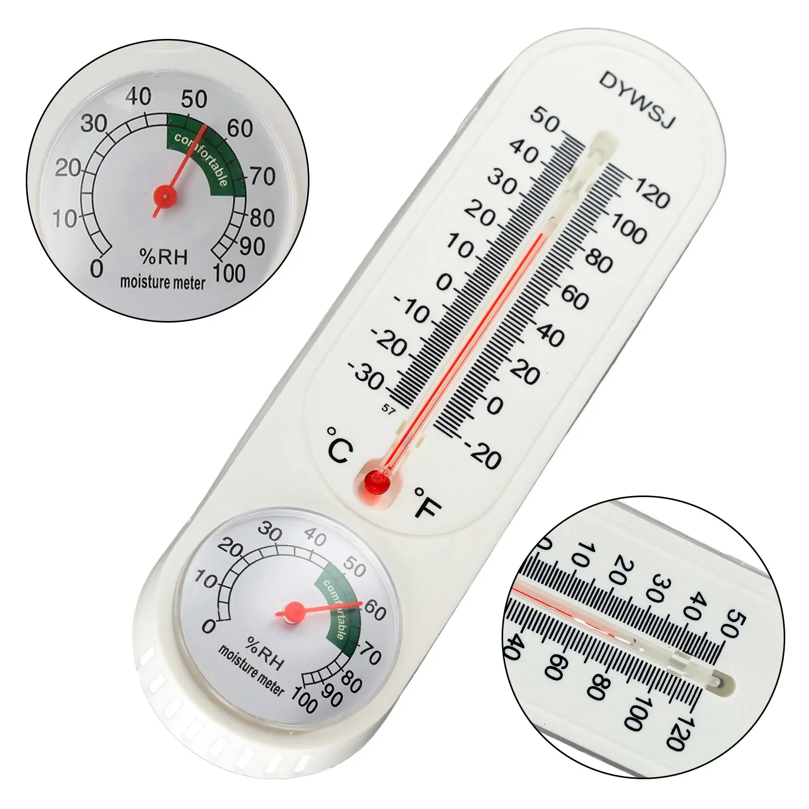 Hygrometer Breeding Thermometer Indoor Outdoor -20-120 (RH) -30~50°C 23*6cm Analog Bracket Large Temperature Reader
Hygrometer Breeding Thermometer Indoor Outdoor -20-120 (RH) -30~50°C 23*6cm Analog Bracket Large Temperature Reader