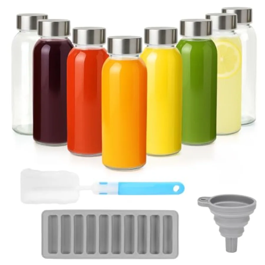 10.5oz Glass Juice Water Bottles with Stainless Steel Lids 8 Pack Airtight Leak Proof Reusable Small Clear Drinking Bottle for
10.5oz Glass Juice Water Bottles with Stainless Steel Lids 8 Pack Airtight Leak Proof Reusable Small Clear Drinking Bottle for
