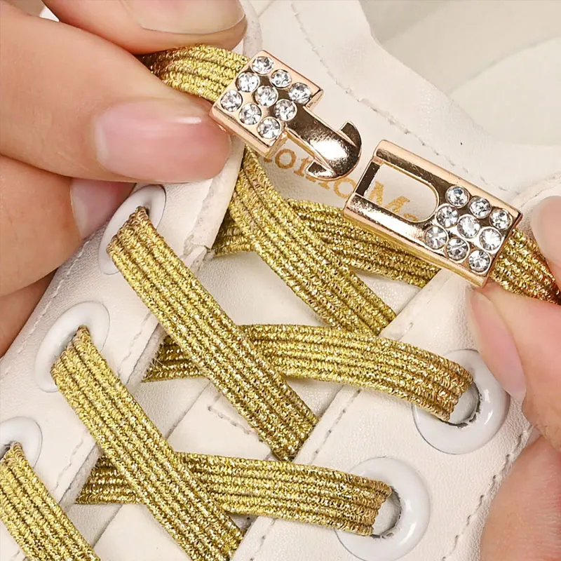 2 pairs/4 pairs No Tie Shoe Laces Diamond Buckle Golden Elastic Lace Shoelaces Pearl Light Colorful Fashion Without Ties Laces
2 pairs/4 pairs No Tie Shoe Laces Diamond Buckle Golden Elastic Lace Shoelaces Pearl Light Colorful Fashion Without Ties Laces