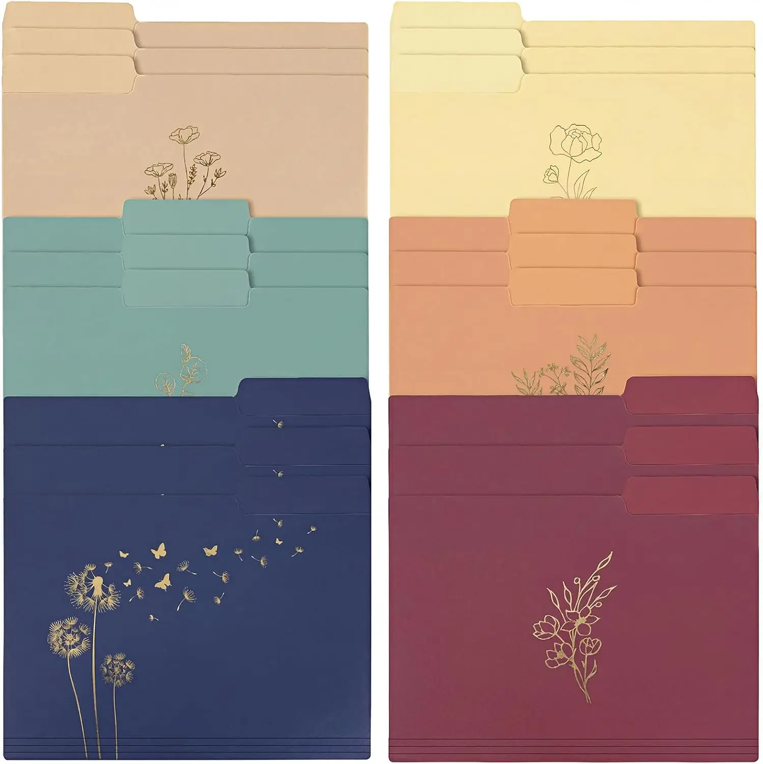 6 Pack Decorative File Folders Plastic with Gold Foil Vintage 8.6x11.6 Inch 1/3 Cut Tab Letter Size for Office School Home
6 Pack Decorative File Folders Plastic with Gold Foil Vintage 8.6x11.6 Inch 1/3 Cut Tab Letter Size for Office School Home