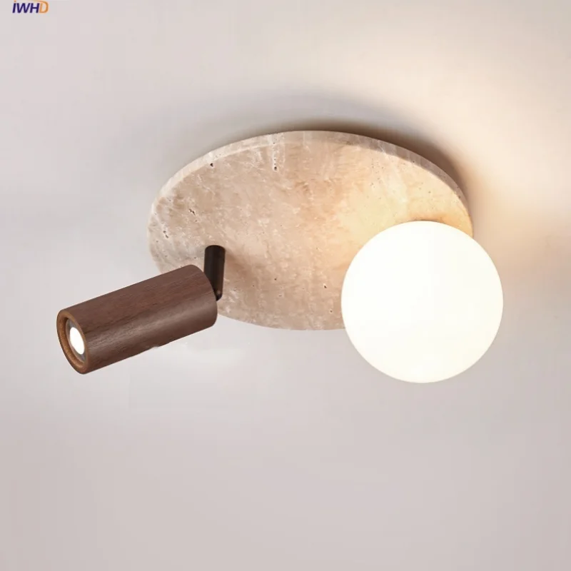 IWHD Rotatable LED Ceiling Lamp Living Dining Room White Glass Yellow Travertine Wood Nordic Modern Ceiling Lights PlafondLamp
IWHD Rotatable LED Ceiling Lamp Living Dining Room White Glass Yellow Travertine Wood Nordic Modern Ceiling Lights PlafondLamp