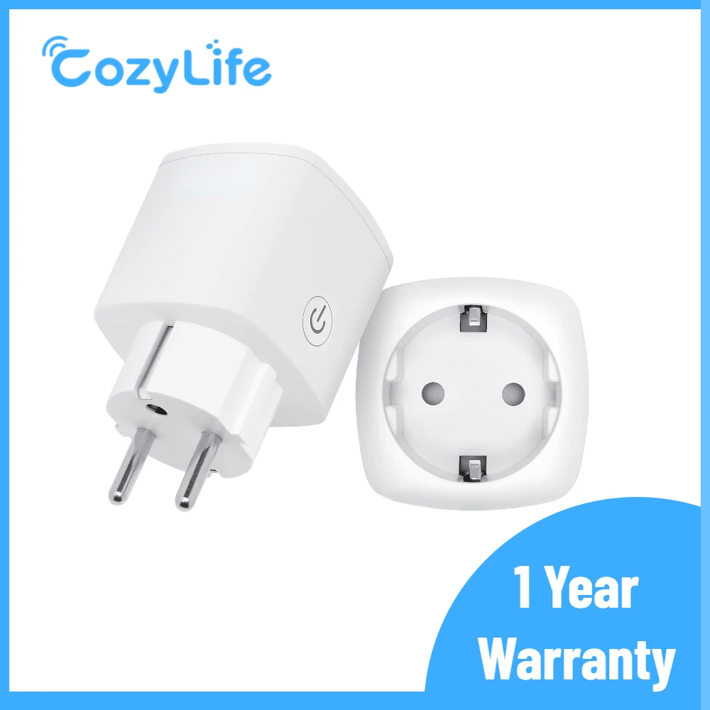 16A Wifi Smart Socket Plug EU Switch With Energy Monitor, Wireless App Remote Voice Control,Work with Alexa and Google Assistant