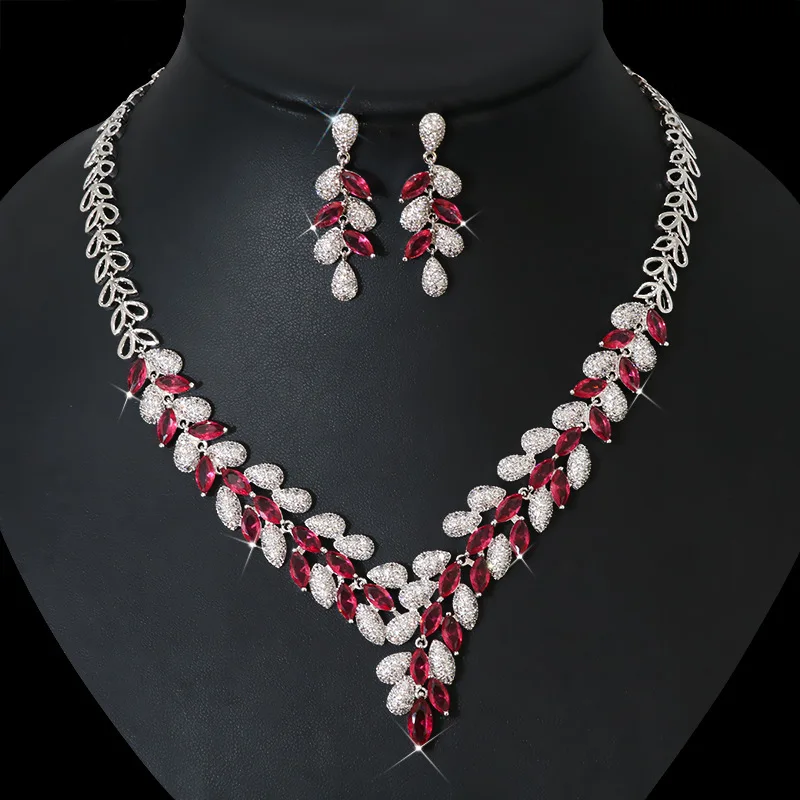 Dropshipping Leaf Shape Women Necklace Earring Set, Facotry Sale Wedding Jewelry For Woman,5A CZ Elegant Lady Party Wear
Dropshipping Leaf Shape Women Necklace Earring Set, Facotry Sale Wedding Jewelry For Woman,5A CZ Elegant Lady Party Wear