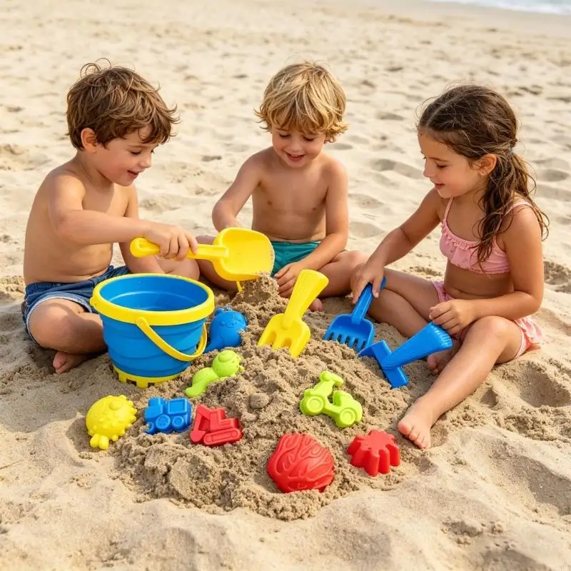 Kids Sand Play Set 18 Piece Collapsible Beach Accessories Including Container spoon And Forms For Warm Weather Enjoyment A2UB
Kids Sand Play Set 18 Piece Collapsible Beach Accessories Including Container spoon And Forms For Warm Weather Enjoyment A2UB
