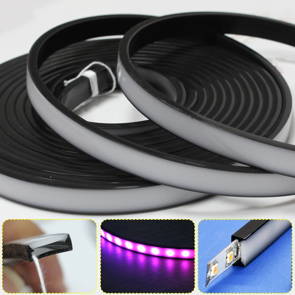 T0511 T0513 T0515 Black Matte LED Silicone Tube Led Diffuser Flexible Protection Cover for 8mm 10mm 12mm WS2811 WS2812 LED Strip
T0511 T0513 T0515 Black Matte LED Silicone Tube Led Diffuser Flexible Protection Cover for 8mm 10mm 12mm WS2811 WS2812 LED Strip