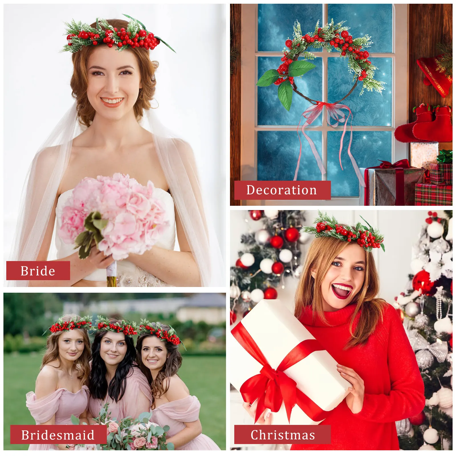 Christmas Wreath Artificial Berries Wedding Headpiece Bridal Hair Accessory For Party Prom Evening Bridesmaid Headband Hair
Christmas Wreath Artificial Berries Wedding Headpiece Bridal Hair Accessory For Party Prom Evening Bridesmaid Headband Hair