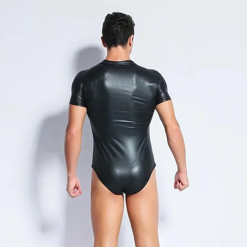 Black Long Sleeve Shiny PU Leather Bodysuit Zipper Hot Shapers Men Body Tops Shirts Gothic Tights Clubwear Tshirt Leotard
Black Long Sleeve Shiny PU Leather Bodysuit Zipper Hot Shapers Men Body Tops Shirts Gothic Tights Clubwear Tshirt Leotard