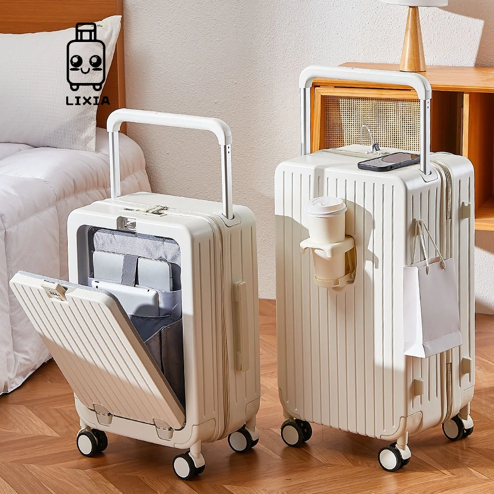 LIXIA20"22"24"26 Inch Travel Suitcase Multifunctional Front Open Cover Trolley Case with Cup Holder Boarding Box Rolling Luggage
LIXIA20"22"24"26 Inch Travel Suitcase Multifunctional Front Open Cover Trolley Case with Cup Holder Boarding Box Rolling Luggage