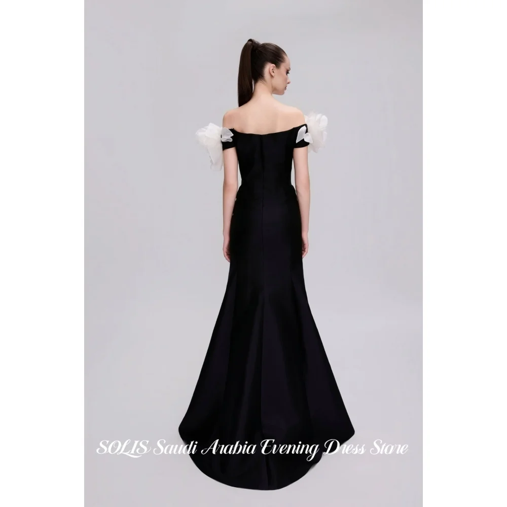 SOLIS Black Classic Prom Dress Satin Mermaid Evening Dress with 3D Floral Sleeves Slit Formal Occasion Gown Colors Customized
SOLIS Black Classic Prom Dress Satin Mermaid Evening Dress with 3D Floral Sleeves Slit Formal Occasion Gown Colors Customized