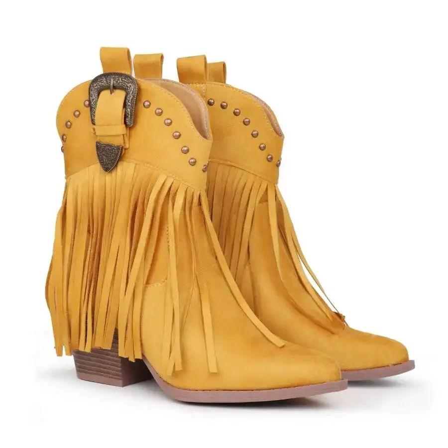 Womens Fringe Western Ankle Boots Snip Toe Pull On Dress Booties
Womens Fringe Western Ankle Boots Snip Toe Pull On Dress Booties