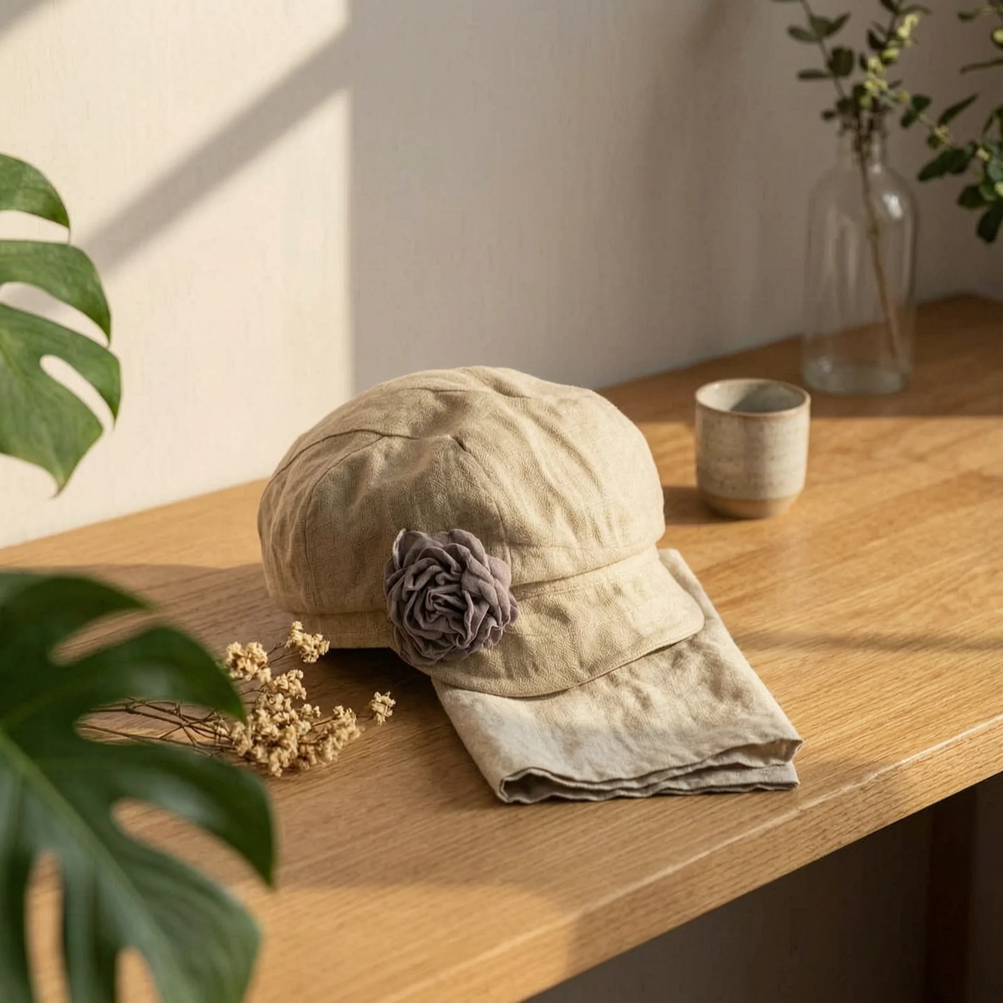Flower Beret Vernal Fashion Linen Beret Gatsby Cabbie Hat Lightweight Headwear Soft Textile for Women
Flower Beret Vernal Fashion Linen Beret Gatsby Cabbie Hat Lightweight Headwear Soft Textile for Women