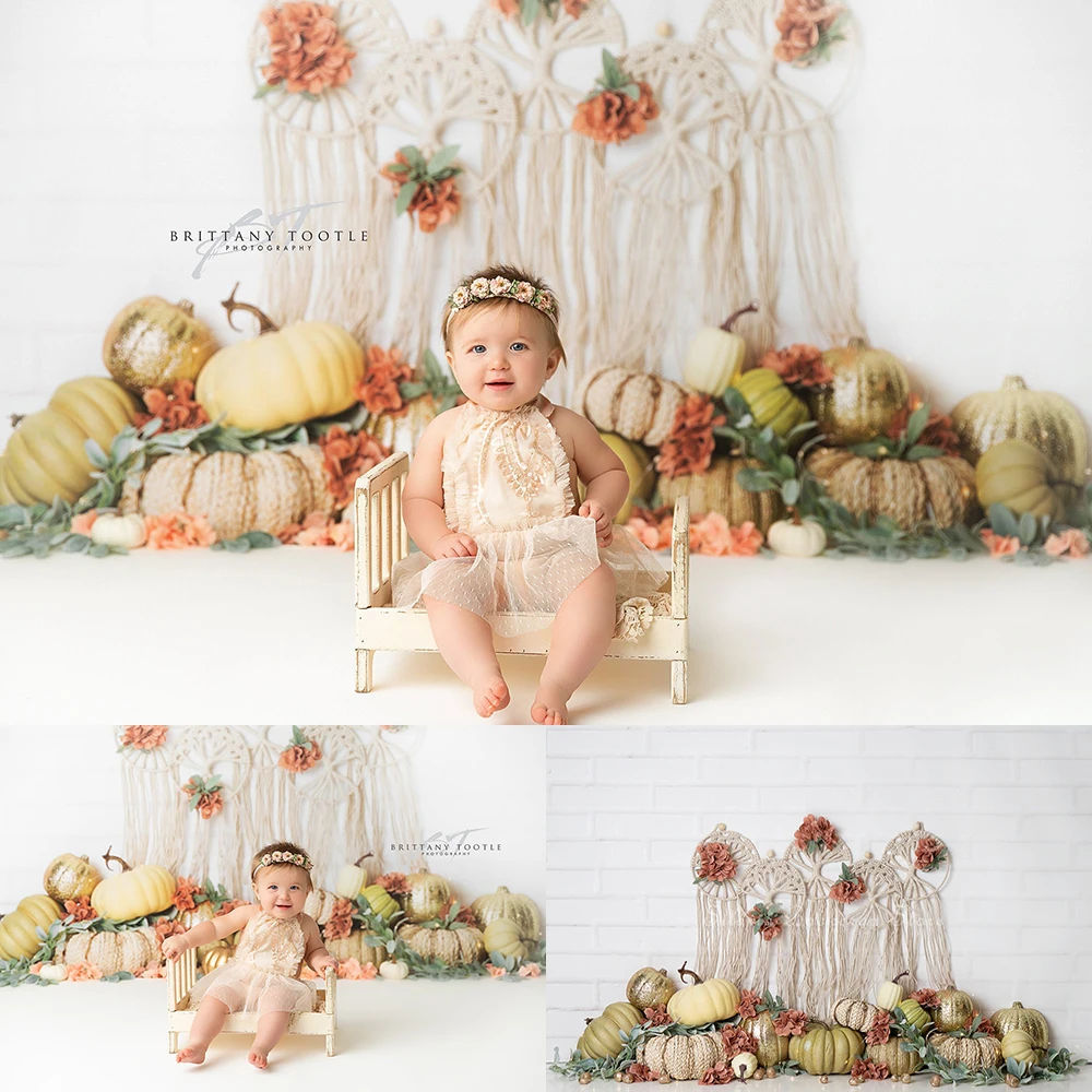 Bohemian Golden Pumpkin Photo Background Kids Portrait Photo Studio Props for Birthday Cake Smash Backdrops for Photography
Bohemian Golden Pumpkin Photo Background Kids Portrait Photo Studio Props for Birthday Cake Smash Backdrops for Photography