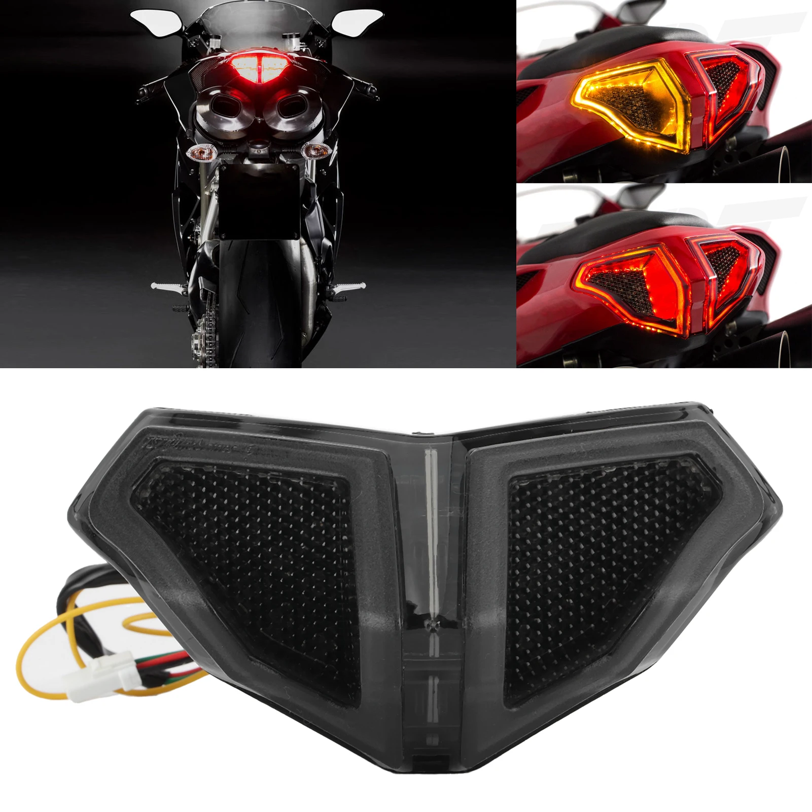 Motorcycle LED Taillight Assembly Smoky Lens High Brightness Fit for Ducati 848/1098/1198
Motorcycle LED Taillight Assembly Smoky Lens High Brightness Fit for Ducati 848/1098/1198
