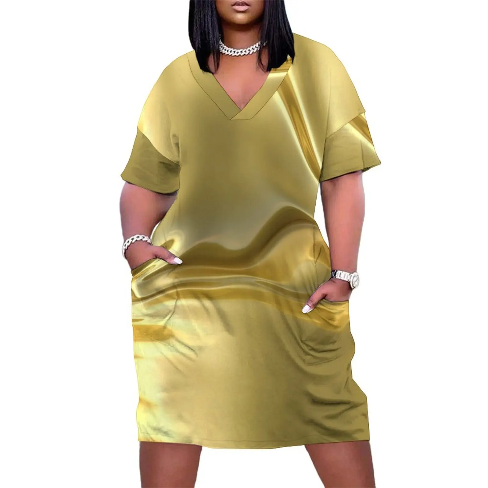 Liquid Gold Digital Print Loose Pocket Dress dress korean style Women's skirt ladies dresses for women 2025
Liquid Gold Digital Print Loose Pocket Dress dress korean style Women's skirt ladies dresses for women 2025