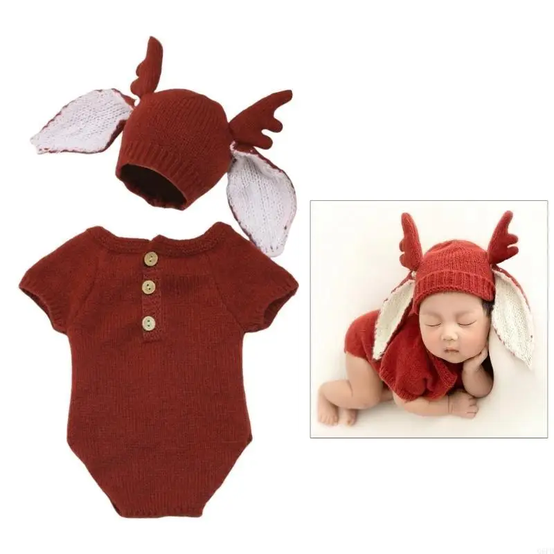 Baby Photography Costume Clothing Big Ear Antler Hat Romper Photo Clothes
Baby Photography Costume Clothing Big Ear Antler Hat Romper Photo Clothes