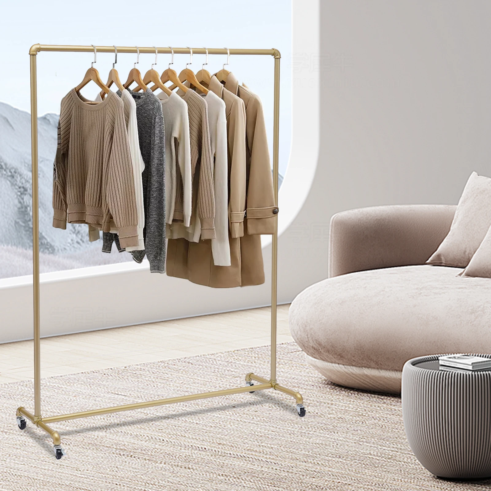 120*160cm Gold Industrial Style Clothing Rack Floor-standing Clothes Rack High Load-bearing Clothes Storage Rack with Rollers
120*160cm Gold Industrial Style Clothing Rack Floor-standing Clothes Rack High Load-bearing Clothes Storage Rack with Rollers
