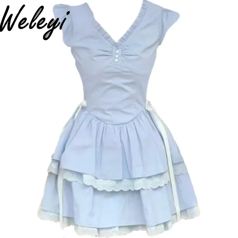 Jirai Kei Y2k Sweet Dopamine Dress Womens Streetwear 2024 Summer New Fashion Blue Flying Sleeve A Line Pleated Princess Sukienka
Jirai Kei Y2k Sweet Dopamine Dress Womens Streetwear 2024 Summer New Fashion Blue Flying Sleeve A Line Pleated Princess Sukienka