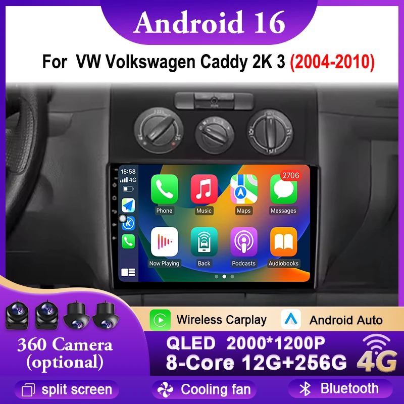 10" For VW Volkswagen Caddy 2K 3 2004-2010 Android 16 Carplay Car Radio Multimedia 8 CORE IPS QLED Navigation GPS Bluetooth
10" For VW Volkswagen Caddy 2K 3 2004-2010 Android 16 Carplay Car Radio Multimedia 8 CORE IPS QLED Navigation GPS Bluetooth