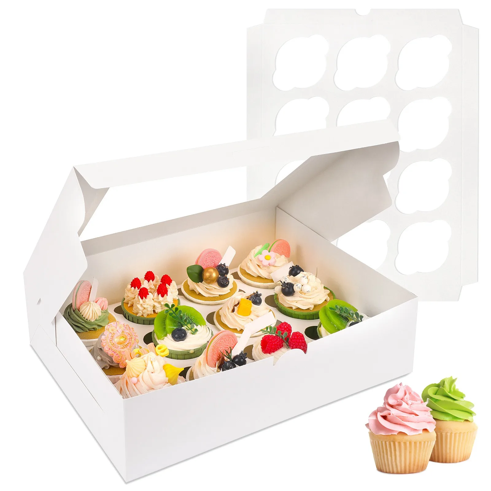 WHONLINE 40 Pcs White Bakery Boxes with Window, 10 X 13 X 3.5 Inches, White Paperboard Treat Boxes for Pastry, Strawberries, Mac
WHONLINE 40 Pcs White Bakery Boxes with Window, 10 X 13 X 3.5 Inches, White Paperboard Treat Boxes for Pastry, Strawberries, Mac