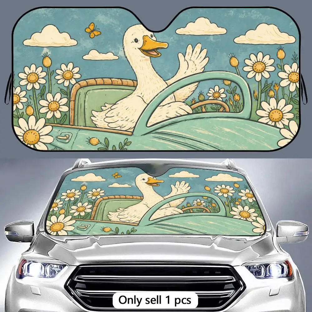 Funny Goose Drives Sun Visor Aluminum Foil Windshield Sunshade with Reflective UV Block Heat Insulation Foldable Universal Fit
Funny Goose Drives Sun Visor Aluminum Foil Windshield Sunshade with Reflective UV Block Heat Insulation Foldable Universal Fit