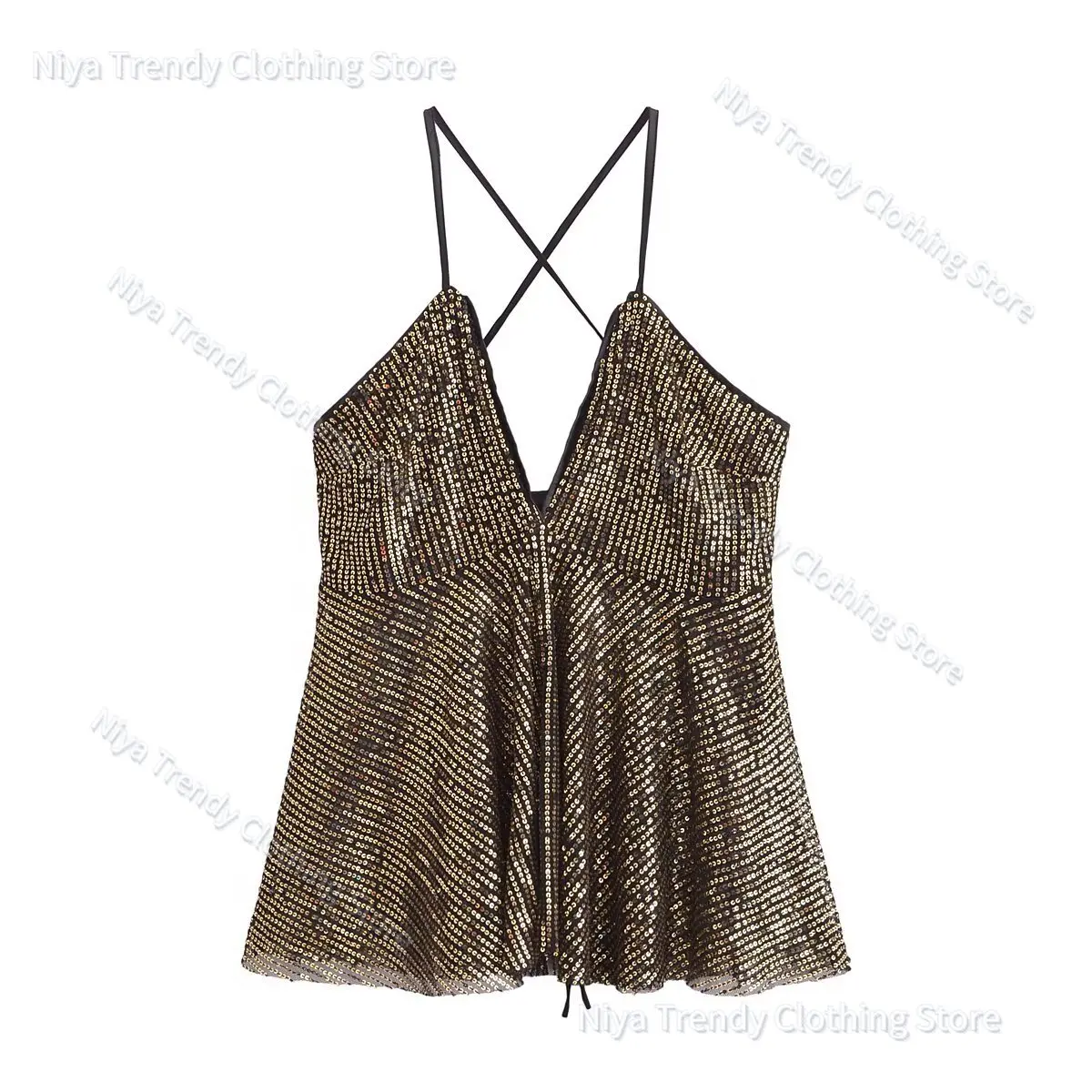 Women 2025 New Fashion Sequin Top Vintage Sleeveless Backless Slim-Fit Casual Chic Female Camis Chic Tops Mujer
Women 2025 New Fashion Sequin Top Vintage Sleeveless Backless Slim-Fit Casual Chic Female Camis Chic Tops Mujer
