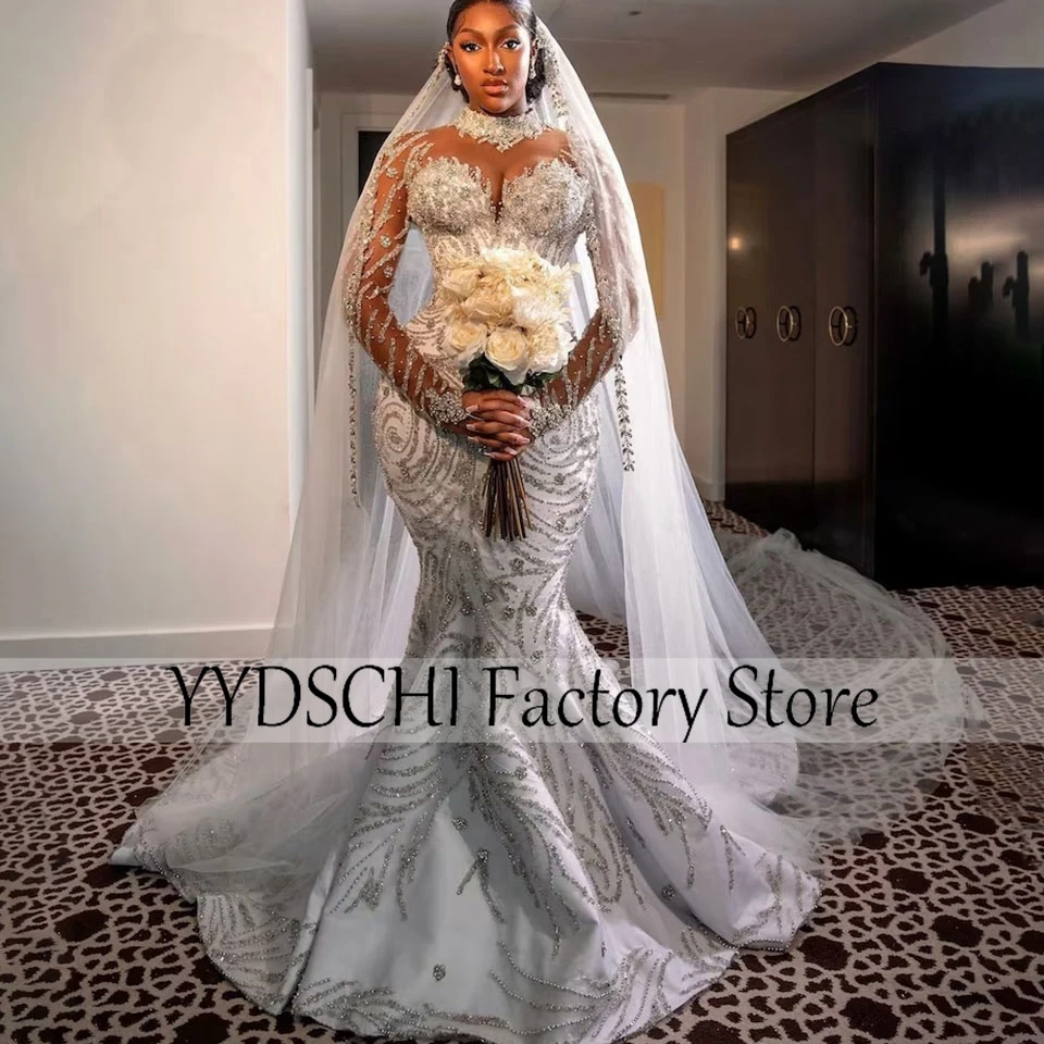 Customized Africa Luxury Wedding Dress 2025 Bride Dresses Vestidos De Novia Shiny Mermaid/Trumpet Ball Gown Dresses With Train
Customized Africa Luxury Wedding Dress 2025 Bride Dresses Vestidos De Novia Shiny Mermaid/Trumpet Ball Gown Dresses With Train
