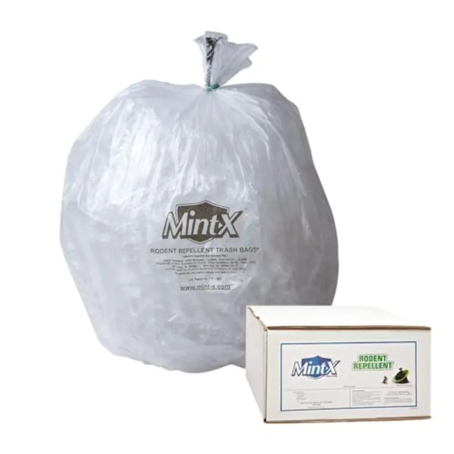 Rodent Repellent Trash Bags, 1.3 Mil, Flat Seal, 46" Height x 33" Length, Pack of 100 (MX3346XHC
Rodent Repellent Trash Bags, 1.3 Mil, Flat Seal, 46" Height x 33" Length, Pack of 100 (MX3346XHC