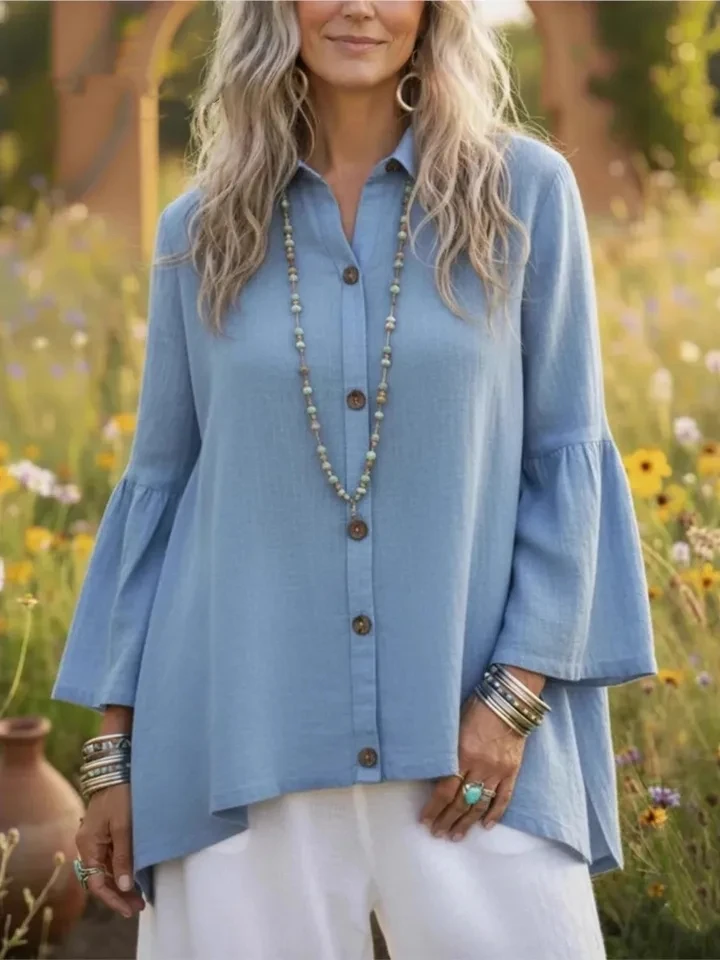 Autumn New Solid Color Cotton Linen Trumpet Long-sleeved Shirt Women Fashion Single-breasted Loose Casual Vacation Female Shirt
Autumn New Solid Color Cotton Linen Trumpet Long-sleeved Shirt Women Fashion Single-breasted Loose Casual Vacation Female Shirt