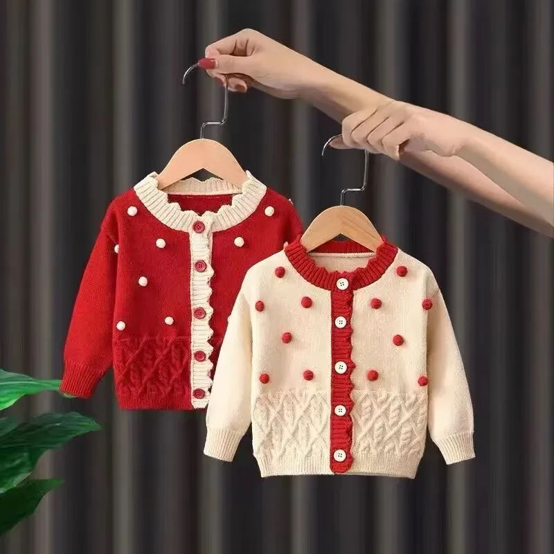 Girls' Sweater Cardigan 2023 New Korean Spring and Autumn Clothing Baby Knitted Shirt Children's Knitted Coat Fashionable
Girls' Sweater Cardigan 2023 New Korean Spring and Autumn Clothing Baby Knitted Shirt Children's Knitted Coat Fashionable