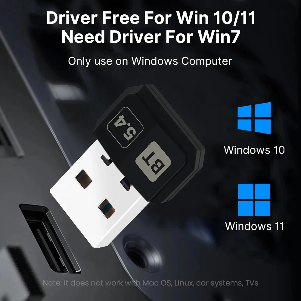 USB Bluetooth 5.4 Adapter Wireless Dongle for PC Laptop Bluetooth Receiver Transmitter for Mouse Keyboard Win10/11 Driver Free
USB Bluetooth 5.4 Adapter Wireless Dongle for PC Laptop Bluetooth Receiver Transmitter for Mouse Keyboard Win10/11 Driver Free