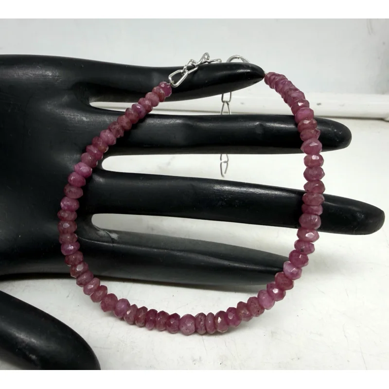 Natural Ruby Bracelet AAA+ Quality Round Faceted Beads Sterling Silver
Natural Ruby Bracelet AAA+ Quality Round Faceted Beads Sterling Silver