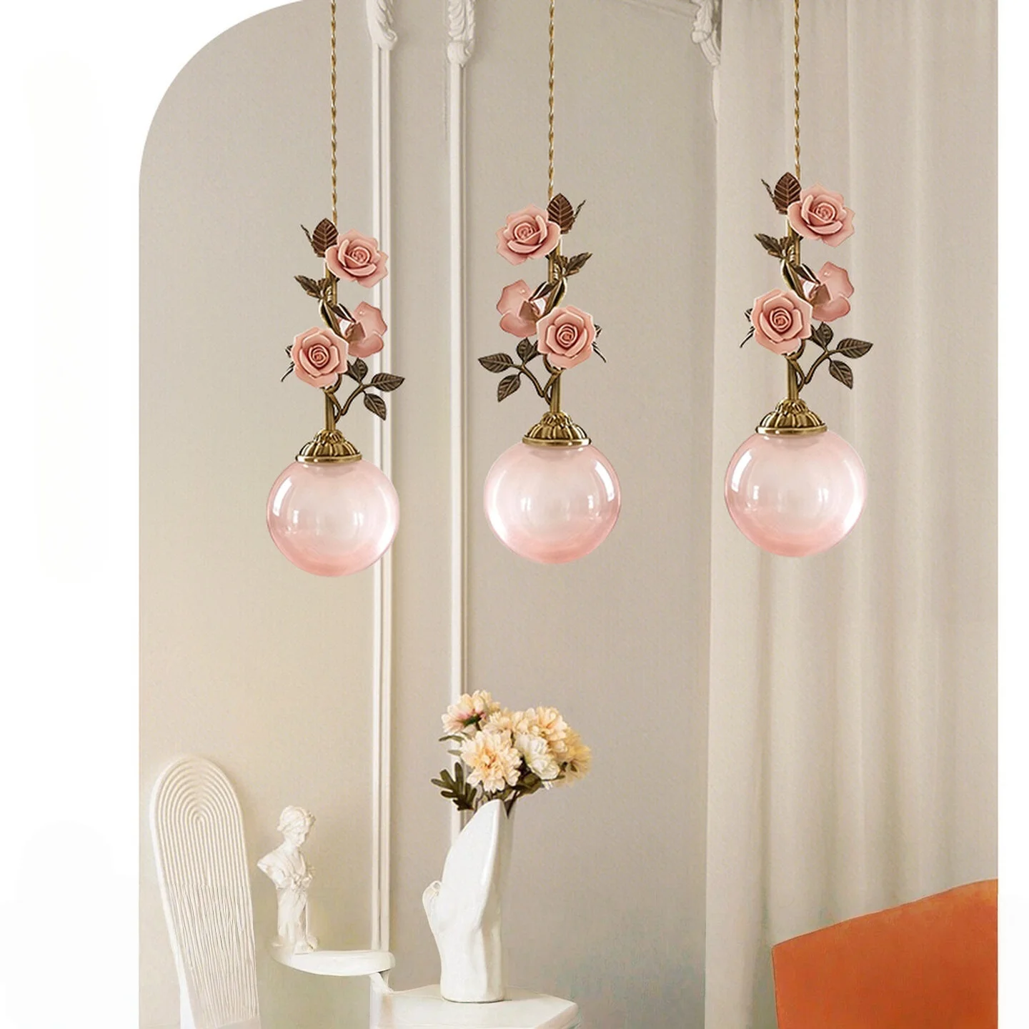 French Retro Led Glass Chandelier Home Decoration Restaurant Living Room Bedroom Staircase Bar Three Head Lighting Fixture
French Retro Led Glass Chandelier Home Decoration Restaurant Living Room Bedroom Staircase Bar Three Head Lighting Fixture