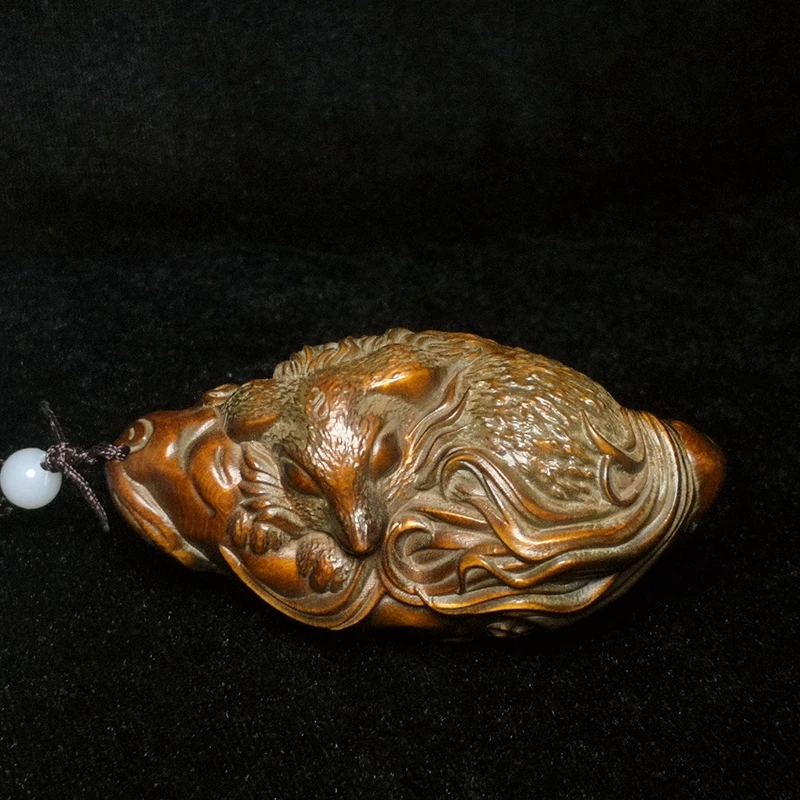 1919 Antique art Size 3 Inch Old Chinese Boxwood Wood hand carved fox Figurine statue Netsuke decoration Gift collection
1919 Antique art Size 3 Inch Old Chinese Boxwood Wood hand carved fox Figurine statue Netsuke decoration Gift collection