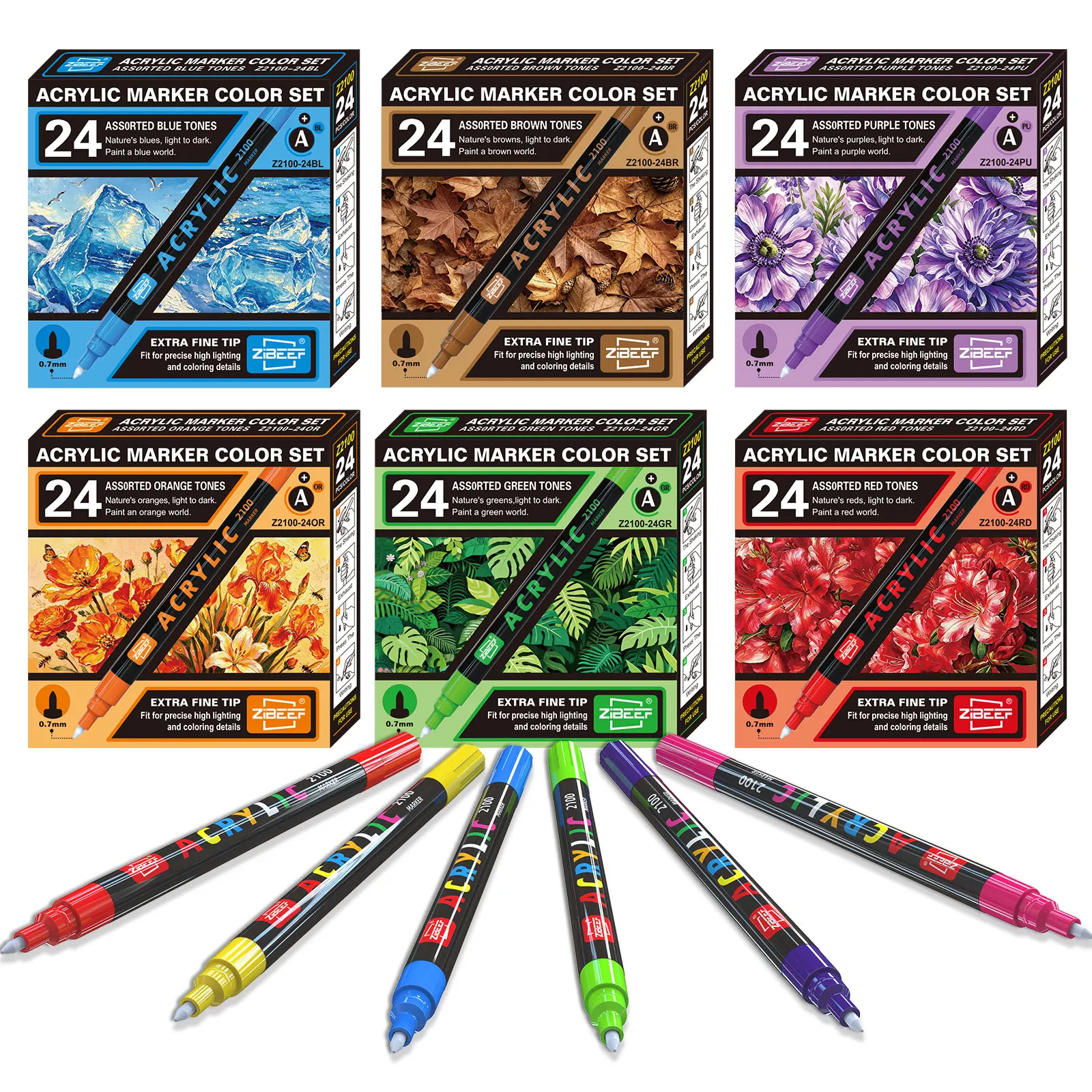 24 Colors/Box, 6 Color Series Acrylic Paint Markers, 0.7mm Drawing and Graffiti Markers, Smooth Ink Flow, Comprehensive Color Assortment, Stackable Colors, Strong Coverage, Felt-Tip Pen Stationery Set, Suitable for Canvas, Rock Painting, Wood, Stone, Glas
24 Colors/Box, 6 Color Series Acrylic Paint Markers, 0.7mm Drawing and Graffiti Markers, Smooth Ink Flow, Comprehensive Color Assortment, Stackable Colors, Strong Coverage, Felt-Tip Pen Stationery Set, Suitable for Canvas, Rock Painting, Wood, Stone, Glas