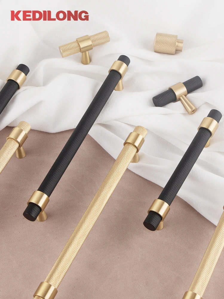 KEDLO Solid Brass Knurled Furniture Handles Modern 500mm Copper Pulls Kitchen Cabinets Black Gold Contrast Handle
KEDLO Solid Brass Knurled Furniture Handles Modern 500mm Copper Pulls Kitchen Cabinets Black Gold Contrast Handle
