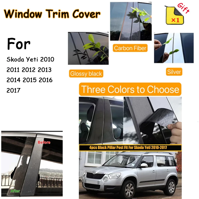 4Pcs For Skoda Yeti 2010 2011 2012 2013 2014 2015 2016 2017 Car Pillar Posts Door Window Trim Cover Stickers BC Column Parts
4Pcs For Skoda Yeti 2010 2011 2012 2013 2014 2015 2016 2017 Car Pillar Posts Door Window Trim Cover Stickers BC Column Parts