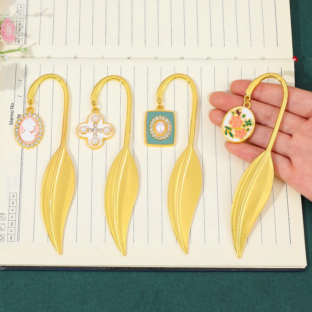 Vintage Cameo Enamel Metal Bookmark Set Gold Leaf Page Marker with Pearl Crystal Pendant Gift for Book Lovers
Vintage Cameo Enamel Metal Bookmark Set Gold Leaf Page Marker with Pearl Crystal Pendant Gift for Book Lovers