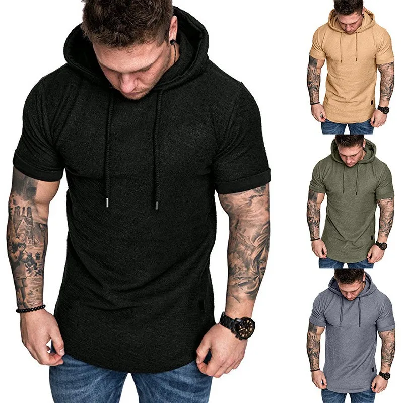 Summer New Fashion Men's Casual Trendy Solid Color Hooded Short Sleeve Hoodie American Sports Loose T-shirts Male Plus Size Tops
Summer New Fashion Men's Casual Trendy Solid Color Hooded Short Sleeve Hoodie American Sports Loose T-shirts Male Plus Size Tops