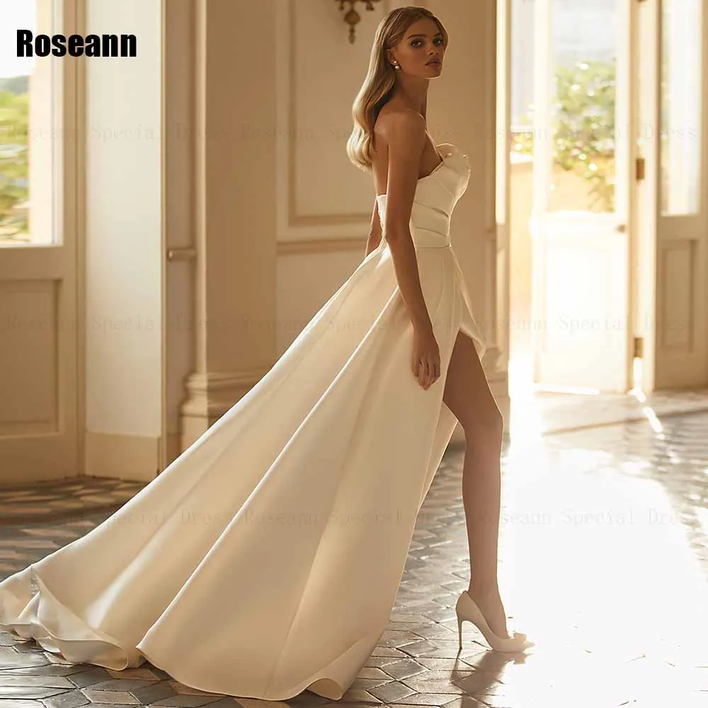 Roseann Wedding Dress Exquisite Dresses for Women Sleeveless Front Split Strapless Brush Train vestido de novia Customized 2026
Roseann Wedding Dress Exquisite Dresses for Women Sleeveless Front Split Strapless Brush Train vestido de novia Customized 2026
