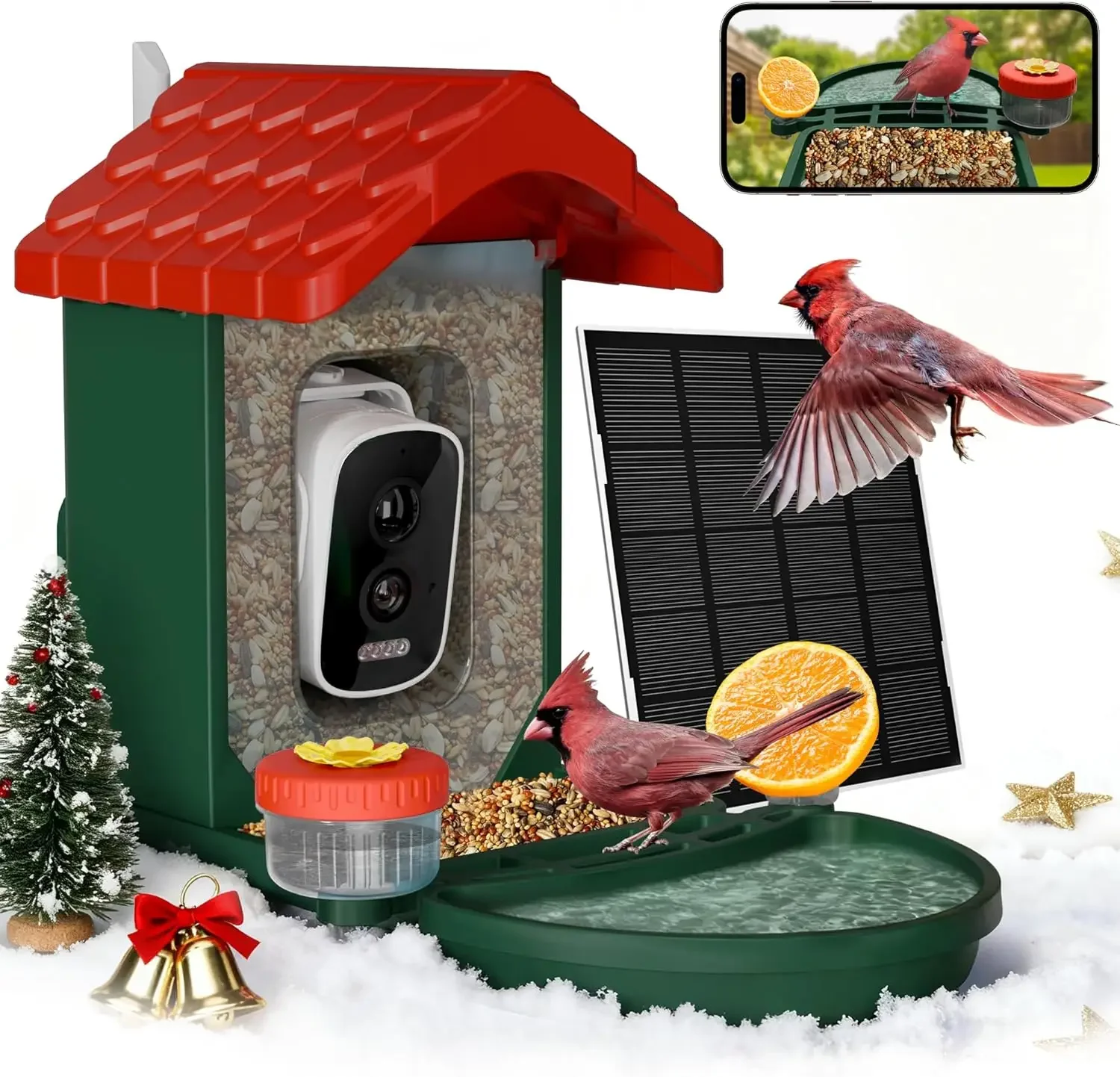 2-in-1 Smart Wild Bird Feeder & Bath with 4K HD Camera, AI Identification Solar Bird Feeder Watching Camera Night Vision for Out
2-in-1 Smart Wild Bird Feeder & Bath with 4K HD Camera, AI Identification Solar Bird Feeder Watching Camera Night Vision for Out