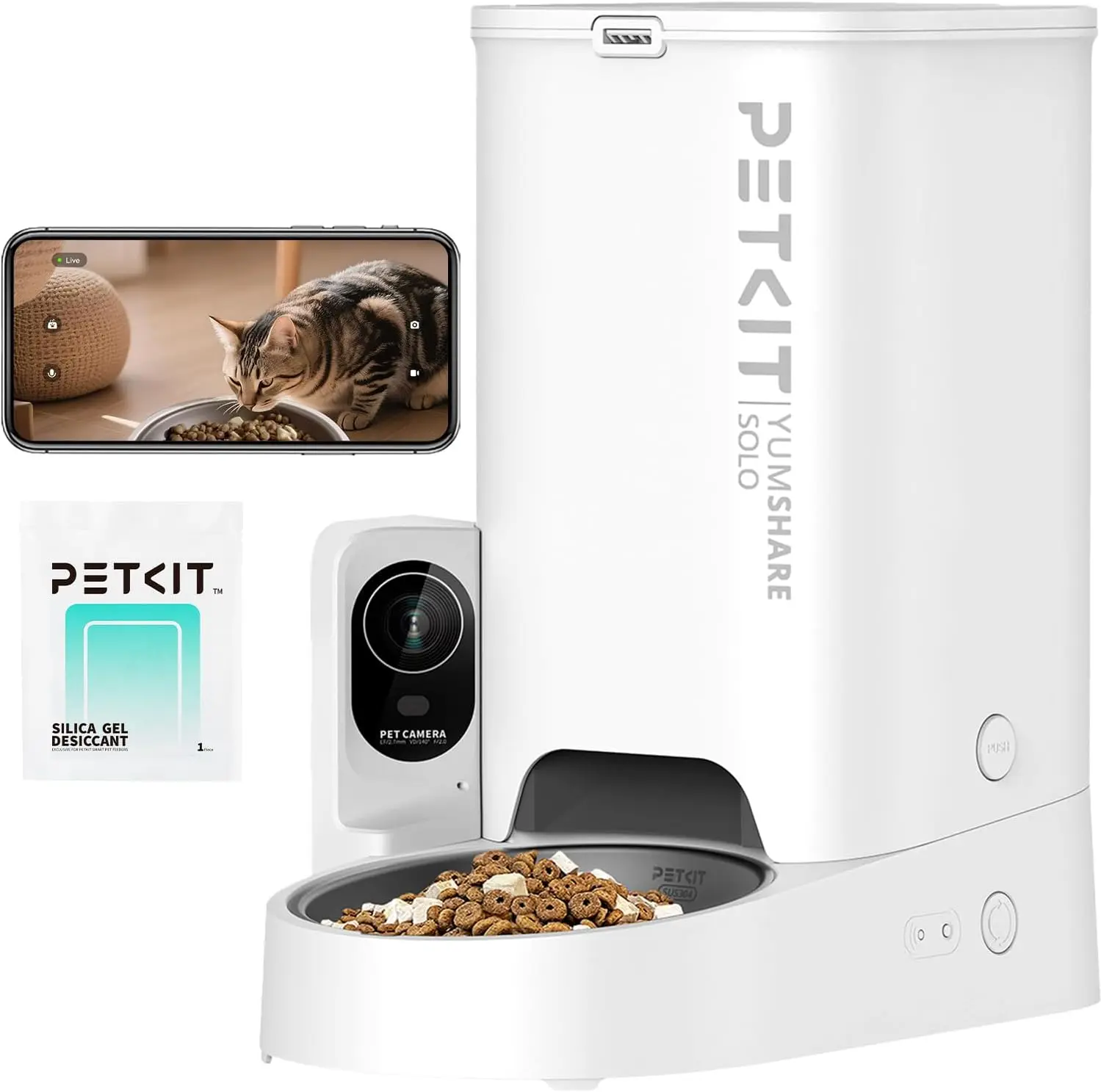 Automatic Cat Feeder with Camera, 1080P HD Video with Night Vision, 2.4G WiFi Pet Feeder for Cat & Small Dog, 2-Way Audio
Automatic Cat Feeder with Camera, 1080P HD Video with Night Vision, 2.4G WiFi Pet Feeder for Cat & Small Dog, 2-Way Audio