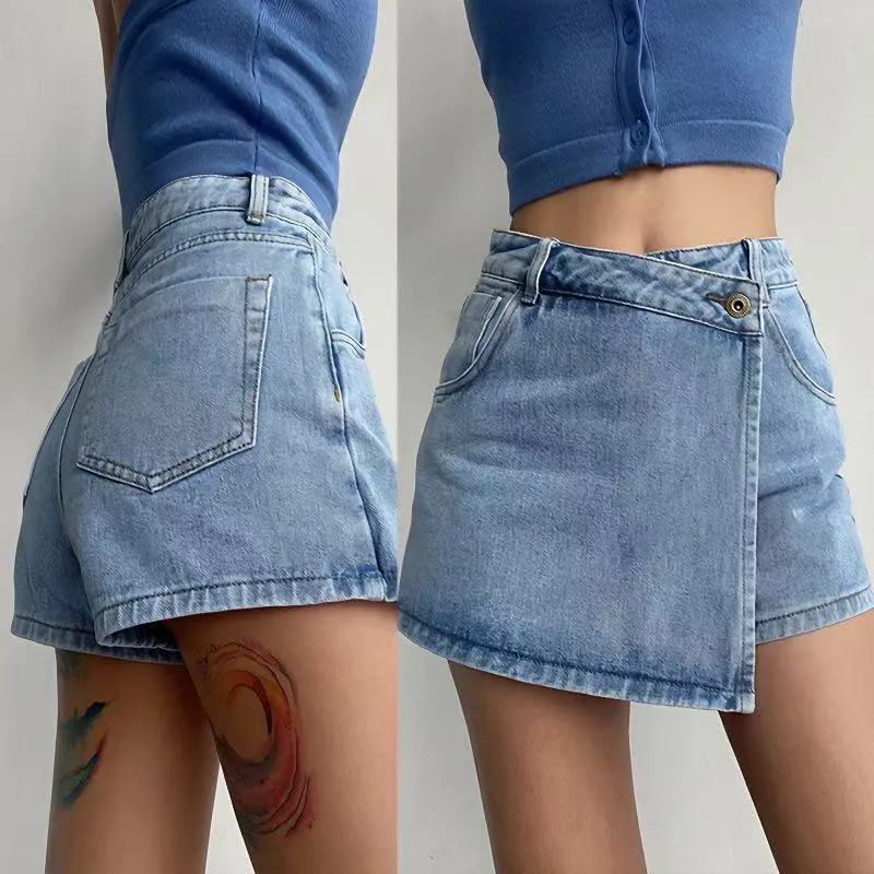 American Spring and Summer High-Waisted A-Line Shorts Skirt Women's Slim Versatile Anti-Exposure Irregular Denim Skirt
American Spring and Summer High-Waisted A-Line Shorts Skirt Women's Slim Versatile Anti-Exposure Irregular Denim Skirt