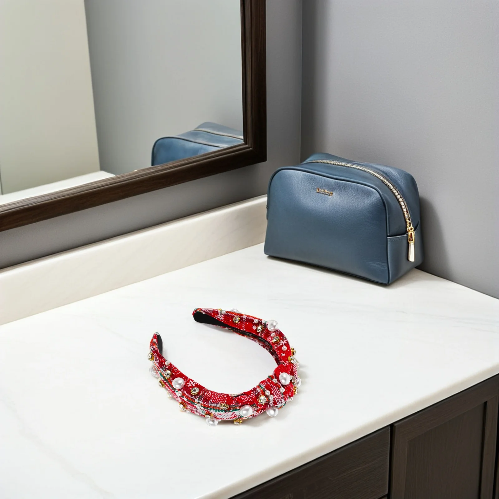 Vintage Christmas Pearl Headband Wide Knotted Design with Rhinestones and Faux Pearls for Women Holiday Party Embellished Hair
Vintage Christmas Pearl Headband Wide Knotted Design with Rhinestones and Faux Pearls for Women Holiday Party Embellished Hair