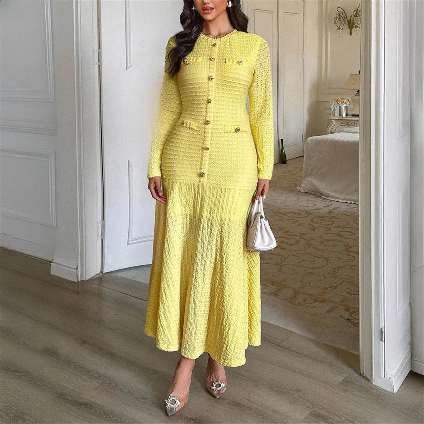 LinJ Long Sleeve Color Slim Fit Knitted Dress European Style Casual Midlife Women's Fashion 2026 Autumn Chinese Origin
LinJ Long Sleeve Color Slim Fit Knitted Dress European Style Casual Midlife Women's Fashion 2026 Autumn Chinese Origin