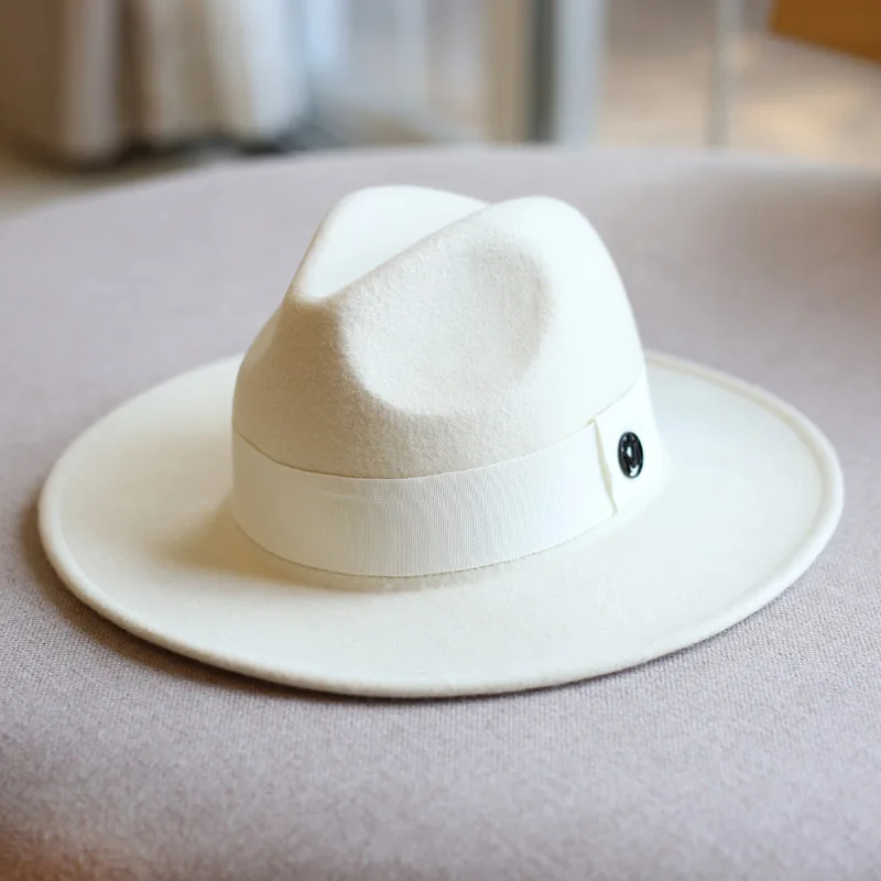 R036 British Vintage Wide-brimmed Wool Hat Fashion Joker Casual Jazz Hat Woolen Bucket Caps Retro Fedora Show Model Felt Cap
R036 British Vintage Wide-brimmed Wool Hat Fashion Joker Casual Jazz Hat Woolen Bucket Caps Retro Fedora Show Model Felt Cap